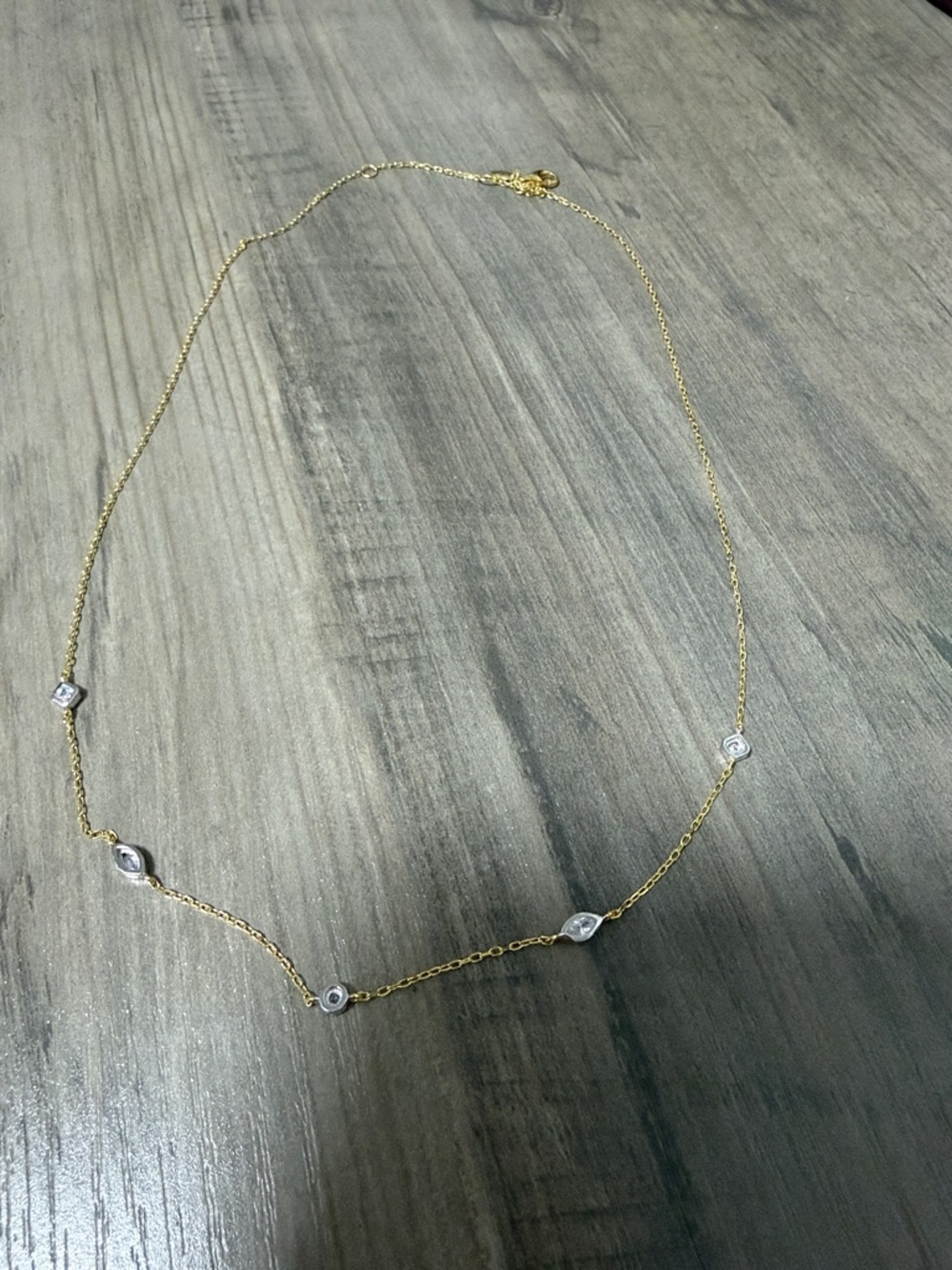 Argento Vivo sterling silver 18K gold necklace 16-18”
